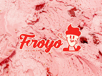 Froyo | Ice Cream Logo Design and Branding brand identity branding business logo custom logo food logo ice cream logo logo mascot mascot design mascot logo design playful logo retro mascot visual identity