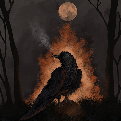 illustration ''raven arsonist'' animation branding illustration illustration raven arsonist logo motion graphics