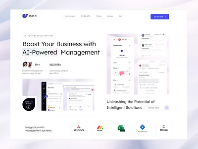 Landing Page for an AI Business App ai app business chat chatgpt clean figma landing page management minimal ui ux