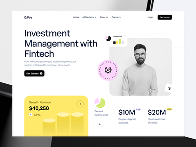 Fintech Website Design - Qpay finance website design fintech fintech header fintech header exploration fintech landing page fintech web fintech website design fintechui header header ui saas saas landing page saasproduct ui design ui resources uiux design web web resources webdesign website design