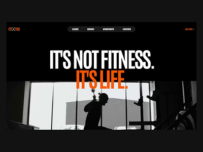 Fit And You Website Fullscreen black design fitness health interaction design interactions interface landing page minimalism scroll sport typography ui ux web web design web page website