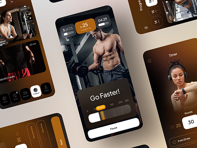 Fitness Mobile App UI Design android app design exercise figma fitness gym health interface ios mobile product design sports training ui ux wellness