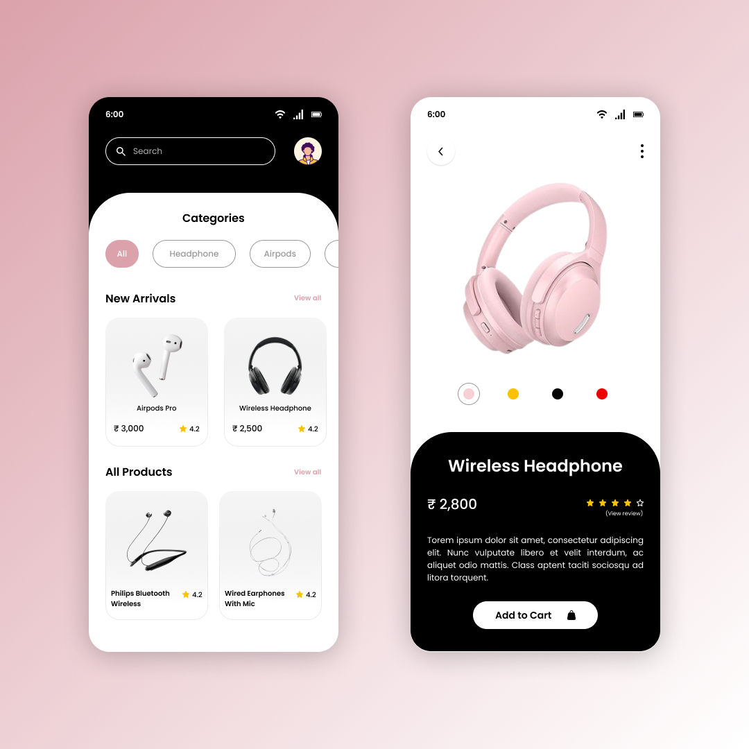 Headphone E Commerce Mobile UI by Mano Selva Vijay D.A. on Dribbble