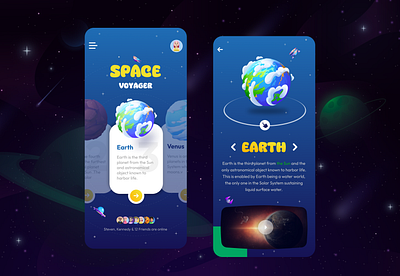 Space Voyager - Mobile Screens application mobile screens ui user experience user interface uxui