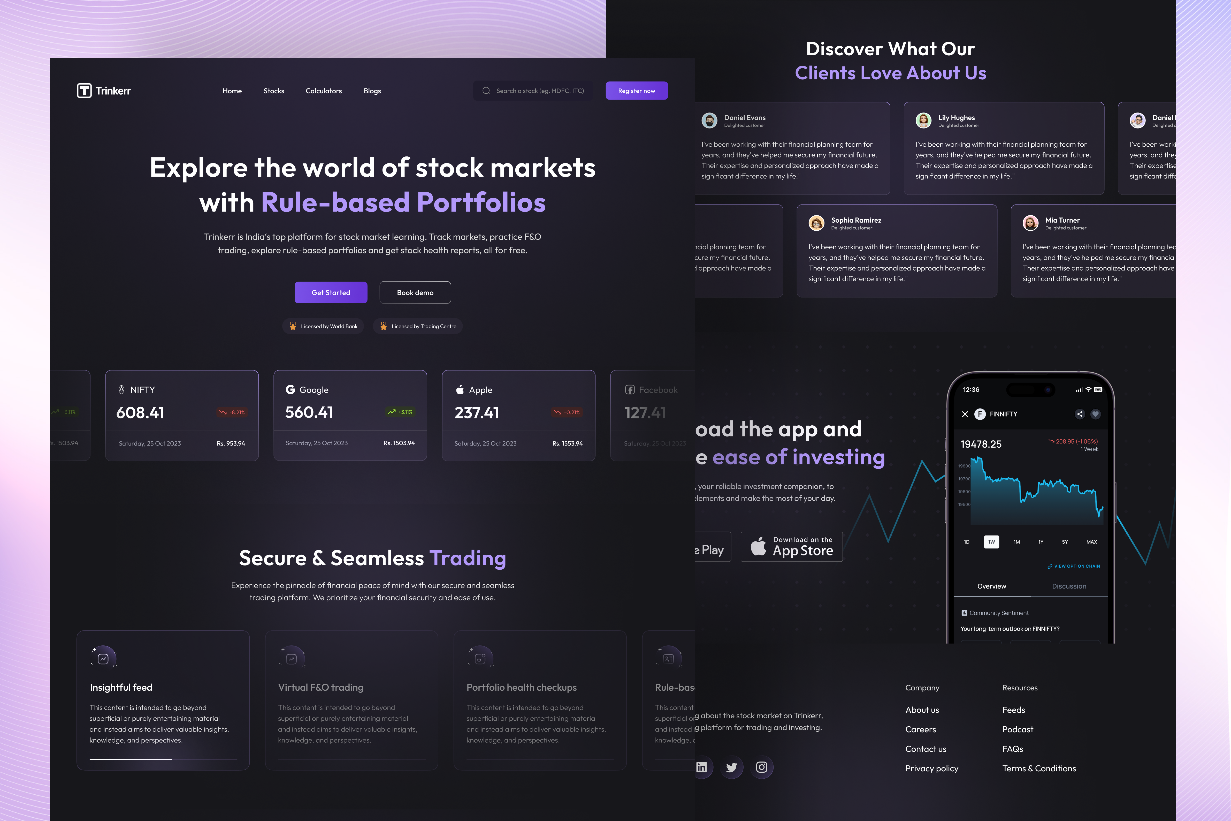 Trinkerr - A Trading Website Redesign💕🙌🏻 3d bitcoin blockchain crypto trading crypto website cryptocurrency design exchange figma landing page nft redesign stock trading website stocktrading trading website ui uidesign uiux ux web design