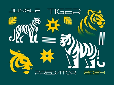 TIGER - 2024 animal branding cat design graphic design icon identity illustration jungle logo marks predator safari symbol tiger ui