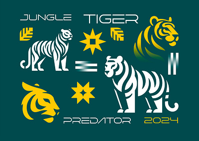 TIGER - 2024 animal branding cat design graphic design icon identity illustration jungle logo marks predator safari symbol tiger ui