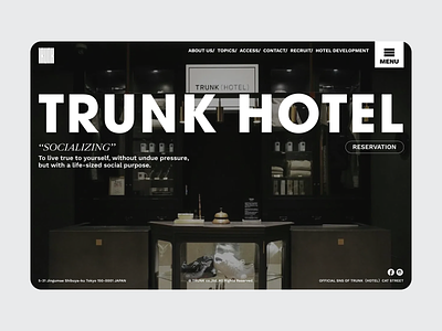 TRUNK hotel website redesign concept | Homepage branding dailyui design homepage redesign ui ui design website website design