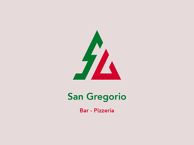 San Gregorio branding logo minimalist pizza pizzeria triangle