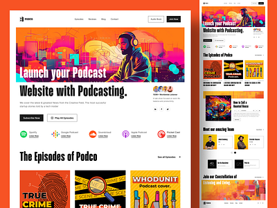 Podcast Web landing page artiflow audio audio player audiobook halal halal design interaction interview live streaming player podcase podcast art podcast ui podcasting product design user interface web layout web marketing website design