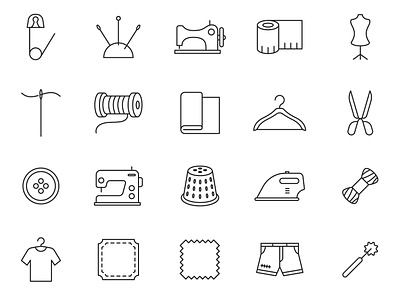 Sewing Icons icon icon design icon download icon set icons sewing sewing icon vector icons