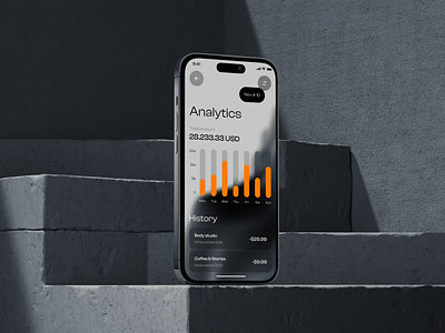 Finance app 2023 2024 app application design finance grey grotesk illustration mobile orange ui ux uxui