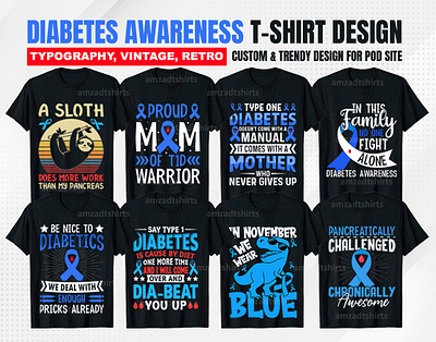 Diabetes Awareness T-shirts amzadtshirts animation branding graphic design motion graphics