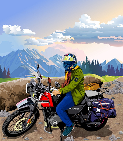 Vector illustration: Mountain Biking Odyssey bike bikeing art cartoon cyclingadventure digital art digital illustration digital portrait graphic design illustration line art mountainlandscape natureart portrait illustration portrait painting sumitvectorart vector vector graphic vector illustration vector portrait vectorart