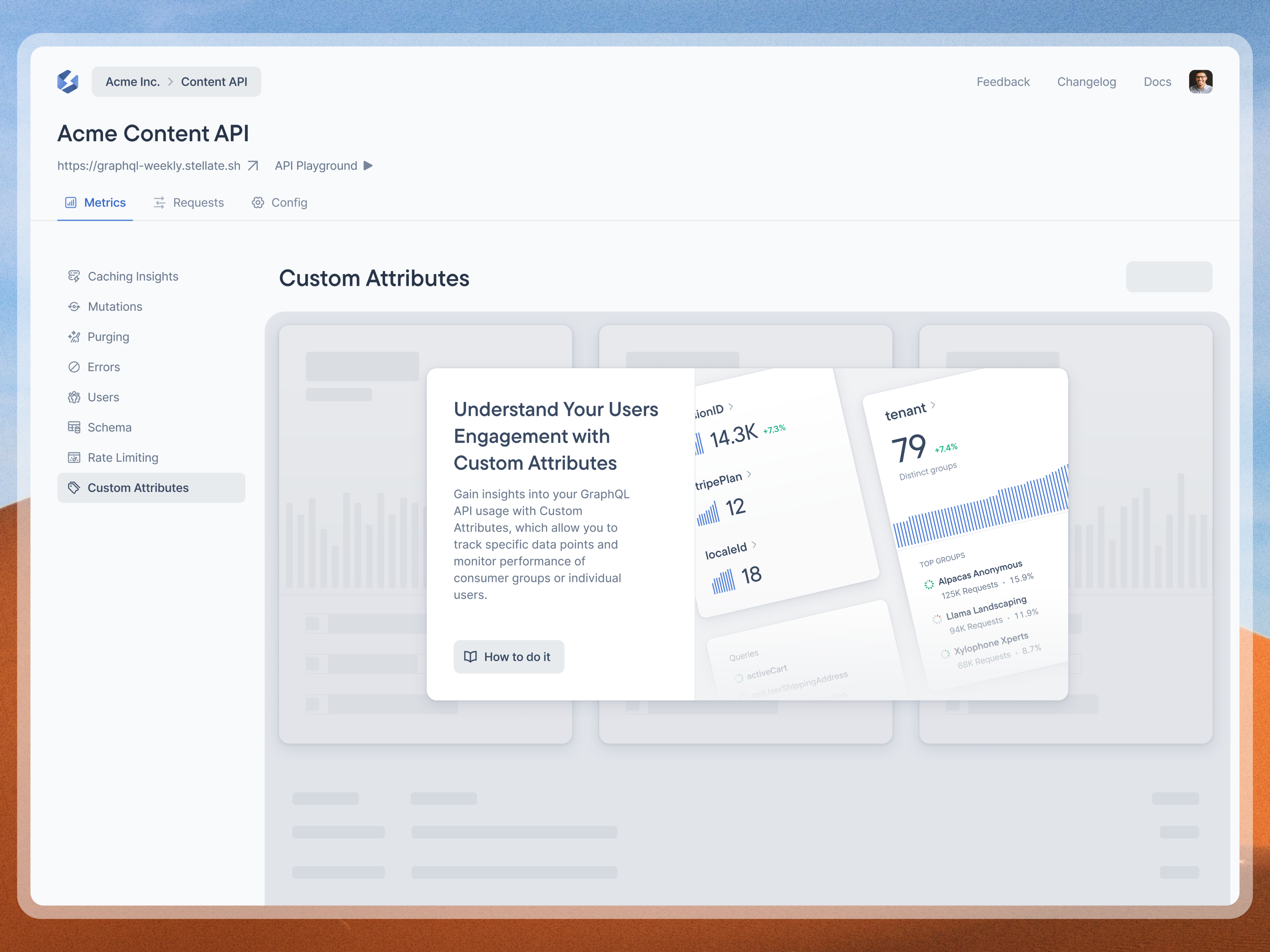 Empty State / Teaser View - GraphQL Metrics blue cards dev dev tooling empty state engineering tooling figma graphql metrics minimal product design saas skeleton teaser teaser view ui web