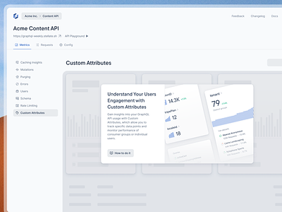 Empty State / Teaser View - GraphQL Metrics blue cards dev dev tooling empty state engineering tooling figma graphql metrics minimal product design saas skeleton teaser teaser view ui web