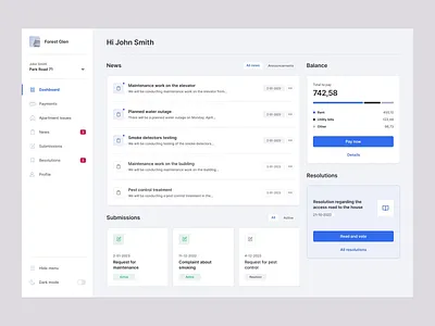 Probit app clean dashboard design desktiop estate management property real saas system ui ux