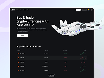 Cex HomePage btc crypto trade ui