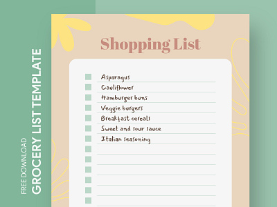 Customizable Grocery List Free Google Docs Template docs document food free google docs templates free template free template google docs google google docs grocery grocery list meal planner print printing shopping shopping list template templates word