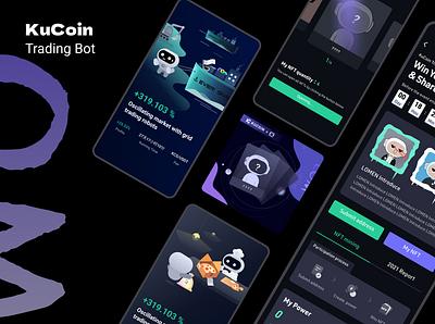 KuCoin Trading Bot NFT design illustration kucoin nft ui web3