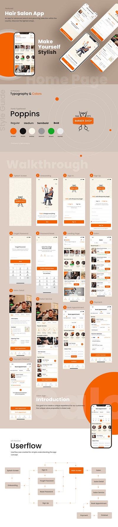 Hair Salon App app branding graphic design ui