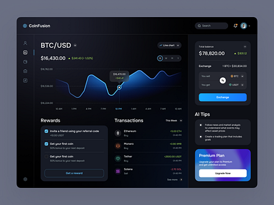 Cryptocurrency Web App: dashboard crypto crypto web app cryptocurrency design ui ux web web app web application web dashboard web design website