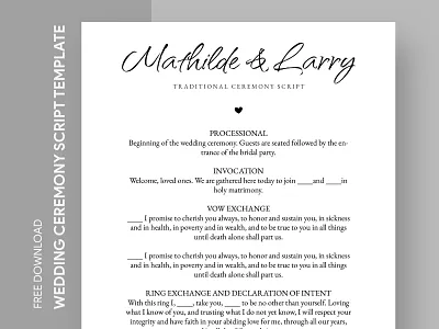 Formal Wedding Ceremony Script Free Google Docs Template ceremony ceremony script declaration of intent docs formal formal wedding free google docs templates free template free template google docs google google docs marriage print printing script template templates vows wedding word