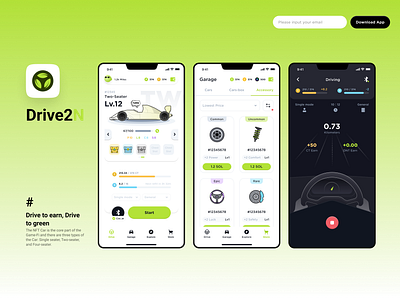 Drive2N App drive gamefi illustration nft ui web3
