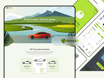 Drive to Earn home illustration logo ui web3