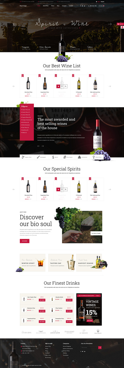 Pinot Grigio Wine Online E-Commerce Shop 3d animation branding graphic design logo ui