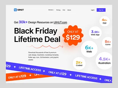 UIHUT Black Friday Sale. -10% black friday blackfriday friday icons illustration lifetime deal mobile app sale uihut web web app