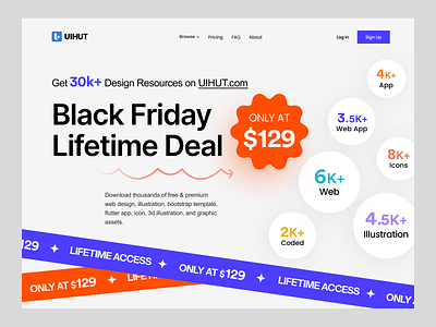 UIHUT Black Friday Sale. -10% black friday blackfriday friday icons illustration lifetime deal mobile app sale uihut web web app