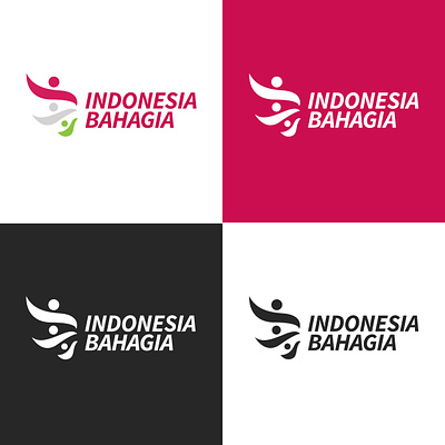 Indonesia Bahagia Logo branding lettering