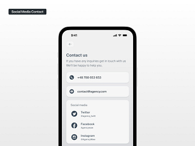 Daily UI 30 | Social Media screen 30 contact dailyui socialmedia ui