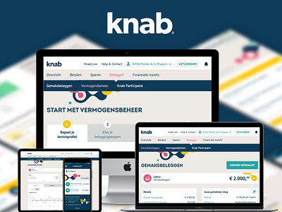 Knab Banking Emvironment & App activation app banking dashboard design illustrator interaction responsive design sketch ui ux