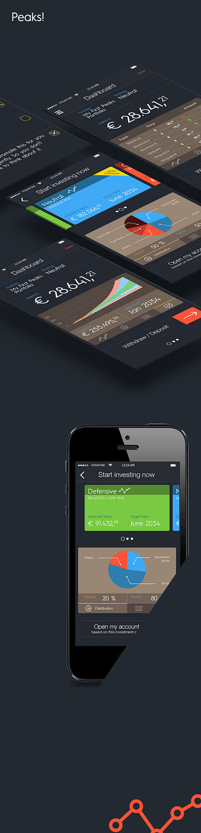 PEAKS Smart Investing android design iphone ui visual