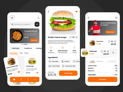 Food Delivery Application UI. branding graphic design ui