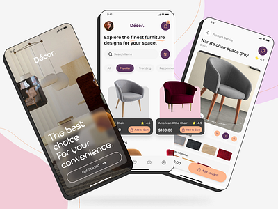 Home Decor App: Crafting Experience appdesign appui design homeapp ui uidesign uiux uiux design ux