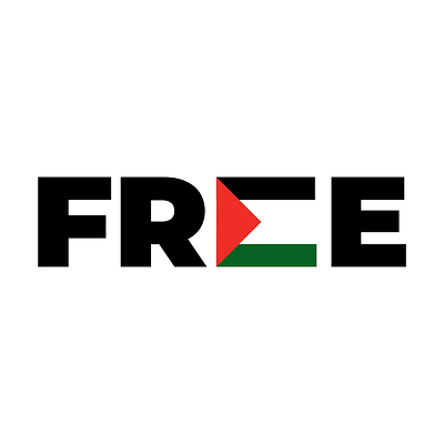 FREE PALESTINE designer flag free logo design logocombination logodesign logotype negative space negative space logo palestine wordmark