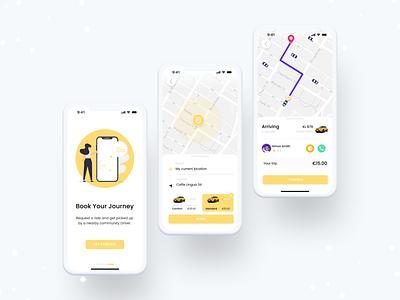 Taxi Booking App app design illustration ui ux vector