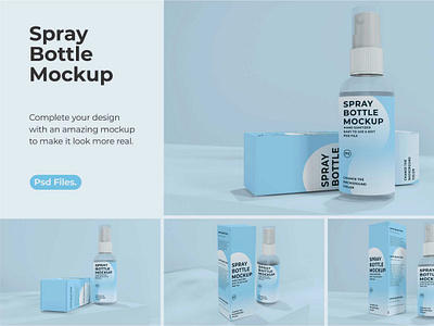 Free PSD hand sanitizer spray realistic mockup 3d 3dbottle alcoholspray bottlepackaging branding cosmeticbanner cosmeticspackaging handspray logo productbranding pumpbottle sanitizer sanitizerbottle spraybottle ui