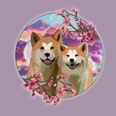 akita inu akitainu dogs animation design graphic design illustration logo motion graphics