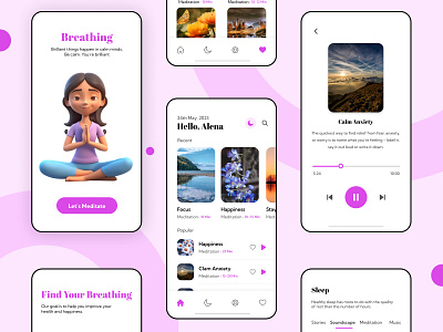 Meditation Music UI branding graphic design ui