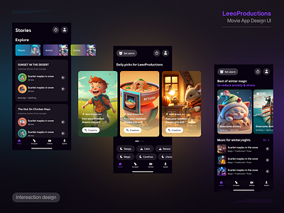 Movie App UI ai animation app app design design movie ui uiux user interface
