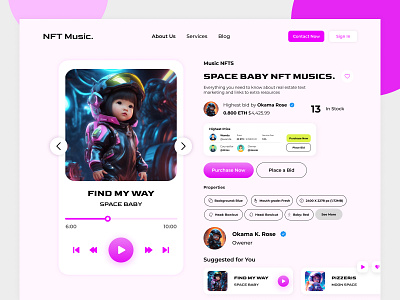NFT Music Website UI branding graphic design ui