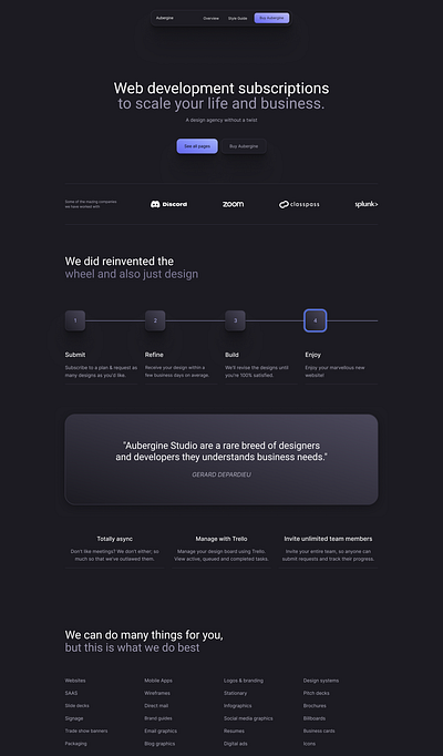 Aubergine – Multipage agency theme agency astrojs darkmode features tailwindcss