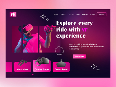 VR Headset Website UI branding graphic design ui