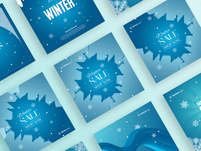 Winter Social Media Post Template Design festive fun