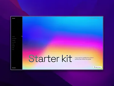 Starter kit with Framer template clean concept design framer framer template minimal simple typography ui