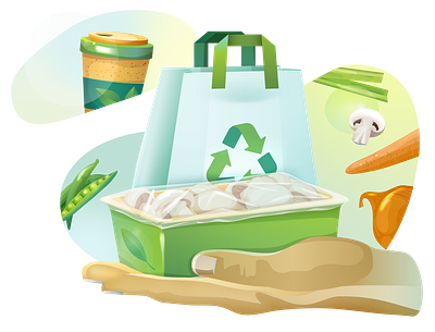 Food Protection & Extension of Shelf-life biomaterials development ecology food packaging food protection green materials hand illustration materials mushrooms package packaging preservation recycle recycling science sustainability vector
